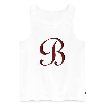 B - Männer Premium Bio Tank Top - Weiß - Vorne - Michal (187cm)
