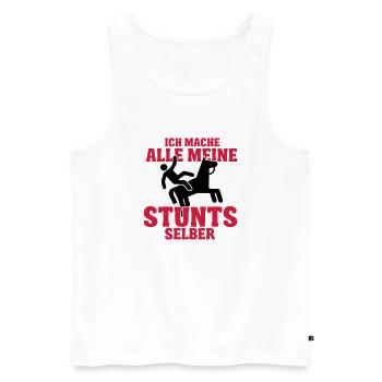 Ich mache alle meine Stunts selber - Männer Premium Bio Tank Top - Weiß - Vorne - Michal (187cm)