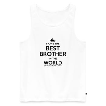 i have the best brother in the world - Débardeur bio Premium Homme - blanc - Devant - Michal (187cm)