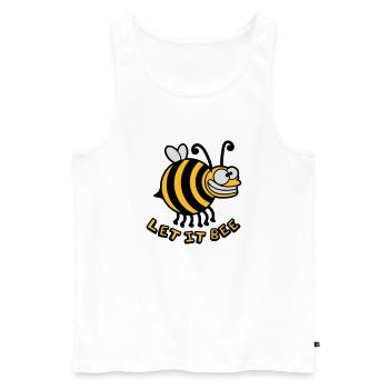 Abeille fou épais laissez-le abeille - Débardeur bio Premium Homme - blanc - Devant - Michal (187cm)