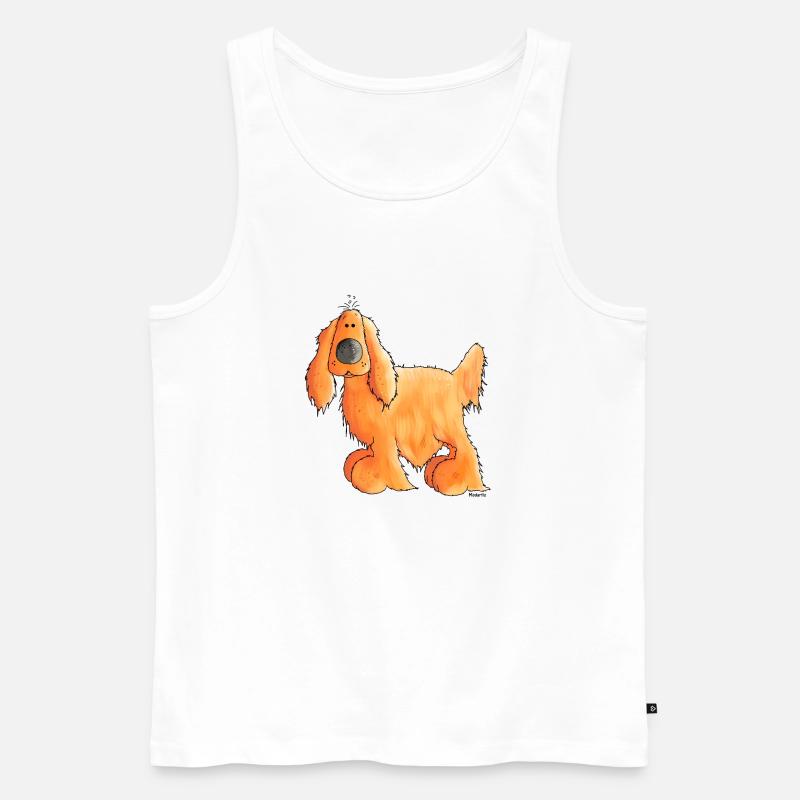 Goldiger Cocker Spaniel - Hund - Männer Premium Bio Tank Top - Weiß