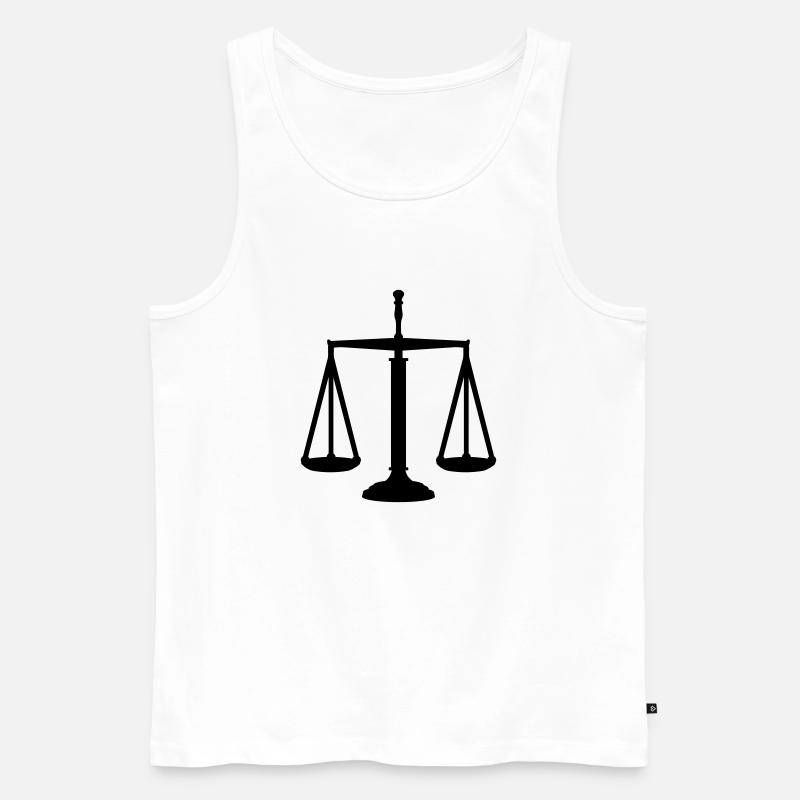 Waage - Männer Premium Bio Tank Top - Weiß