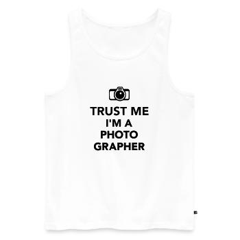 Trust me I'm a Photographer - Débardeur bio Premium Homme - blanc - Devant - Michal (187cm)