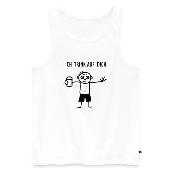 Ich trink auf Dich - Männer Premium Bio Tank Top - Weiß - Vorne - AI Model Male 178 light (178cm)