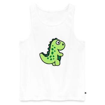 T-Rex - Männer Premium Bio Tank Top - Weiß - Vorne - AI Model Male 178 light (178cm)