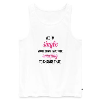 Single - Männer Premium Bio Tank Top - Weiß - Vorne - AI Model Male 178 light (178cm)