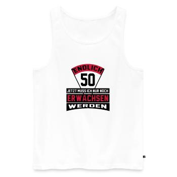 Geburstag Erwachsen 50 Jahre Birthday Geschenk - Männer Premium Bio Tank Top - Weiß - Vorne - Michal (187cm)
