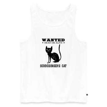Awsome Geek Shirt: Schrödinger's Cat - Débardeur bio Premium Homme - blanc - Devant - AI Model Male 178 light (178cm)