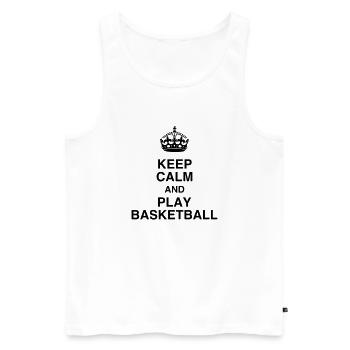 Basketball - Basket ball - Basket-ball - Baskette - Men's Premium Organic Tank Top - white - Front - AI Model Male 178 light (178cm)