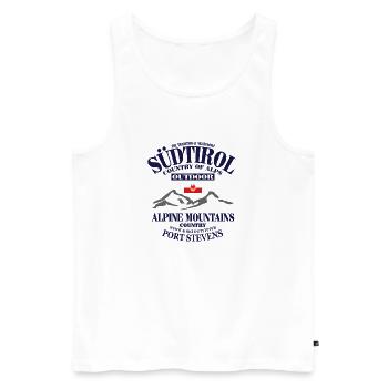 Südtirol - Mountains & Flag - Männer Premium Bio Tank Top - Weiß - Vorne - Michal (187cm)
