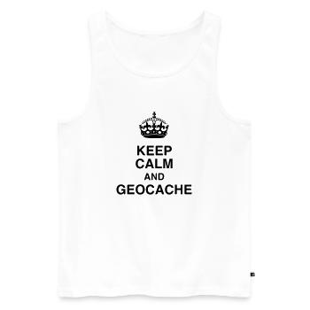 Geocaching / Geocacher / Compass / GPS - Men's Premium Organic Tank Top - white - Front - Michal (187cm)