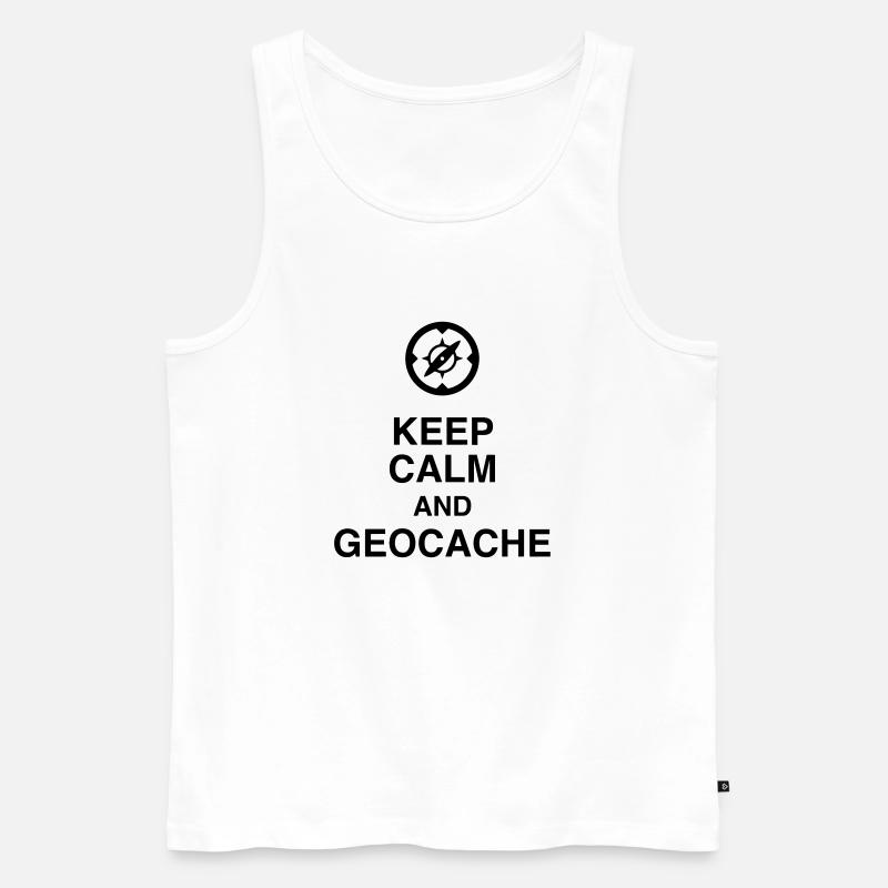 Geocaching / Geocacher / Kompass / Wald - Männer Premium Bio Tank Top - Weiß