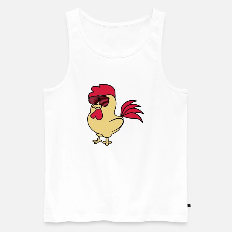 cooler_hahn_02 - Männer Premium Bio Tank Top - Weiß
