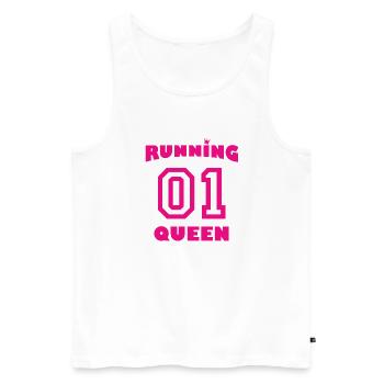Running Queen - pink - Männer Premium Bio Tank Top - Weiß - Vorne - AI Model Male 178 light (178cm)