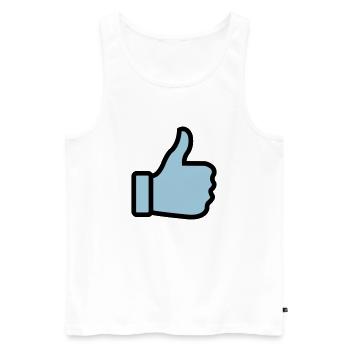 thumbs_up_02 - Débardeur bio Premium Homme - blanc - Devant - Michal (187cm)