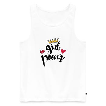 Mädchenpower - Männer Premium Bio Tank Top - Weiß - Vorne - AI Model Male 178 light (178cm)