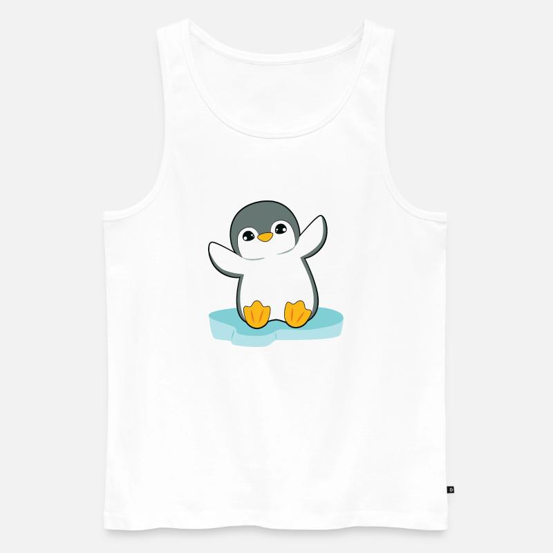 Pinguin - Männer Premium Bio Tank Top - Weiß