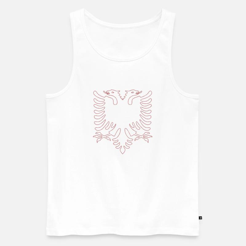 Albania | scribble 2 - Männer Premium Bio Tank Top - Weiß