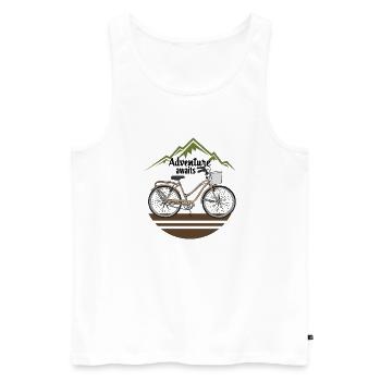 Abenteuer wartet - Männer Premium Bio Tank Top - Weiß - Vorne - Michal (187cm)