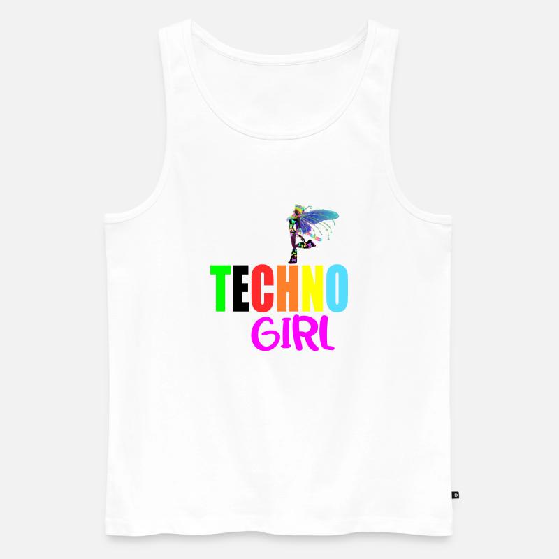 Techno-Mädchen - Männer Premium Bio Tank Top - Weiß