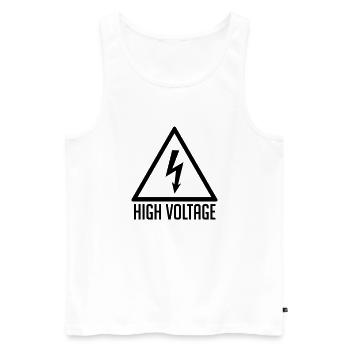 High Voltage - Männer Premium Bio Tank Top - Weiß - Vorne - Michal (187cm)