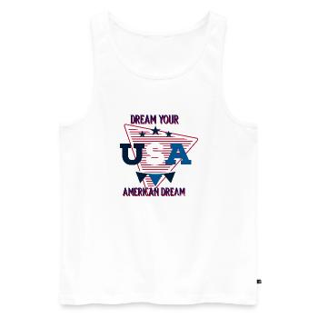 Dream your american Dream - Männer Premium Bio Tank Top - Weiß - Vorne - AI Model Male 178 light (178cm)