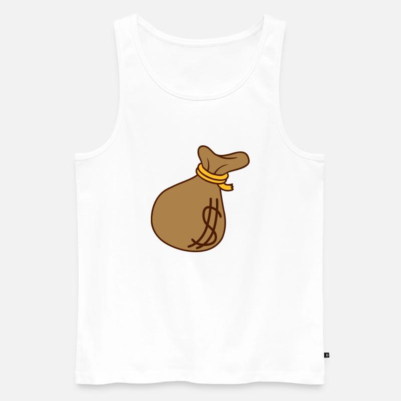 Dollar Symbol Geld Sack - Männer Premium Bio Tank Top - Weiß