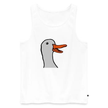 Tête douce et joyeuse oie - Débardeur bio Premium Homme - blanc - Devant - Michal (187cm)
