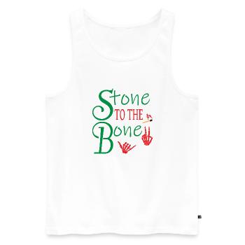 Stone to the bone Pierre à l'os grande notion âme - Débardeur bio Premium Homme - blanc - Devant - Michal (187cm)