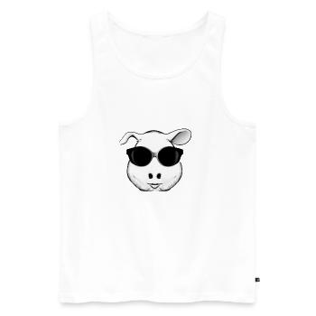 Guinea Pig Cool Sunglasses Funny Design 7 - Men's Premium Organic Tank Top - white - Front - AI Model Male 178 light (178cm)