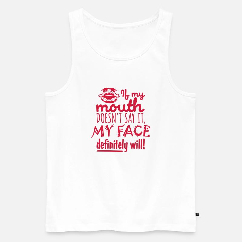 my face definitely will - Men's Premium Organic Tank Top - white