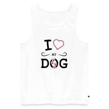 i love my dog - Männer Premium Bio Tank Top - Weiß - Vorne - Michal (187cm)