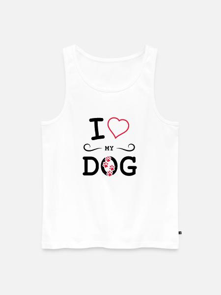 I love my dog - Men's Premium Organic Tank Top - white