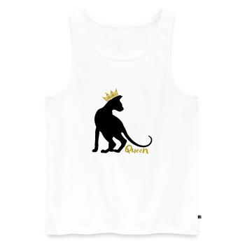 Queen Cat with Crown: OKH, Peterbald, Sphynx - Men's Premium Organic Tank Top - white - Front - AI Model Male 178 light (178cm)