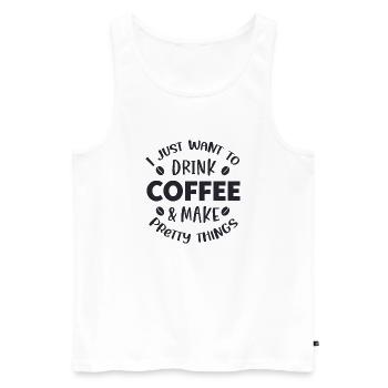 I just want to drink - Men's Premium Organic Tank Top - white - Front - Michal (187cm)