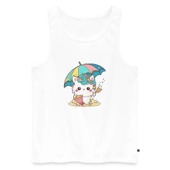 Licorne mignonne pour les enfants - Débardeur bio Premium Homme - blanc - Devant - Michal (187cm)