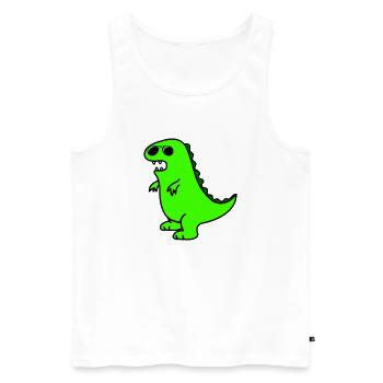 cool dino - Männer Premium Bio Tank Top - Weiß - Vorne - AI Model Male 178 light (178cm)