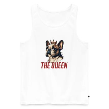 CHIEN BOULDOG FRANCAIS THE QUEEN RACE MIGNON - Débardeur bio Premium Homme - blanc - Devant - Michal (187cm)