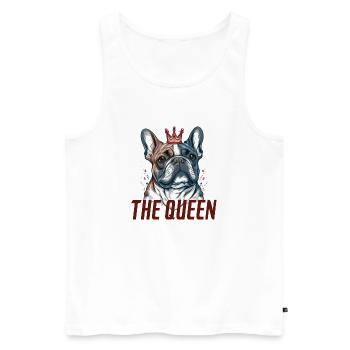 CHIEN BOULDOG FRANCAIS THE QUEEN RACE MIGNON - Débardeur bio Premium Homme - blanc - Devant - Michal (187cm)