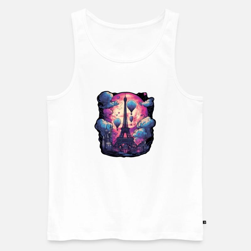 Romantischer Eiffelturm - Männer Premium Bio Tank Top - Weiß