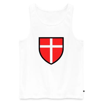 Blason croix blanche sur fond rouge - Débardeur bio Premium Homme - blanc - Devant - Michal (187cm)