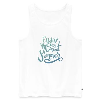 Sommer - Männer Premium Bio Tank Top - Weiß - Vorne - Michal (187cm)
