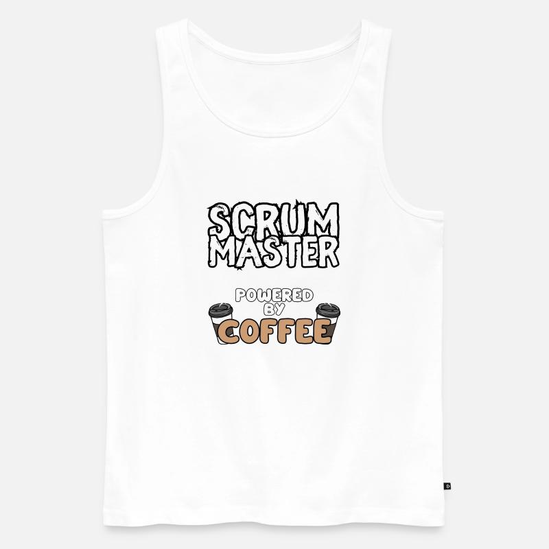 Scrum Master mit Kaffee - Männer Premium Bio Tank Top - Weiß