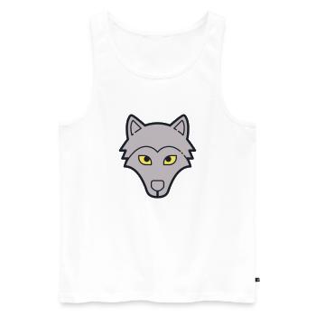 Wolf - Männer Premium Bio Tank Top - Weiß - Vorne - Michal (187cm)