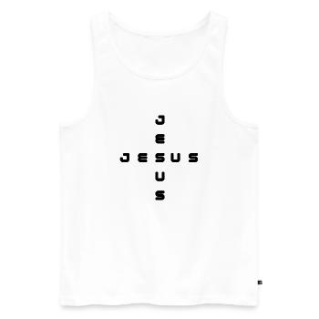Jesus Jesus - Männer Premium Bio Tank Top - Weiß - Vorne - AI Model Male 178 light (178cm)