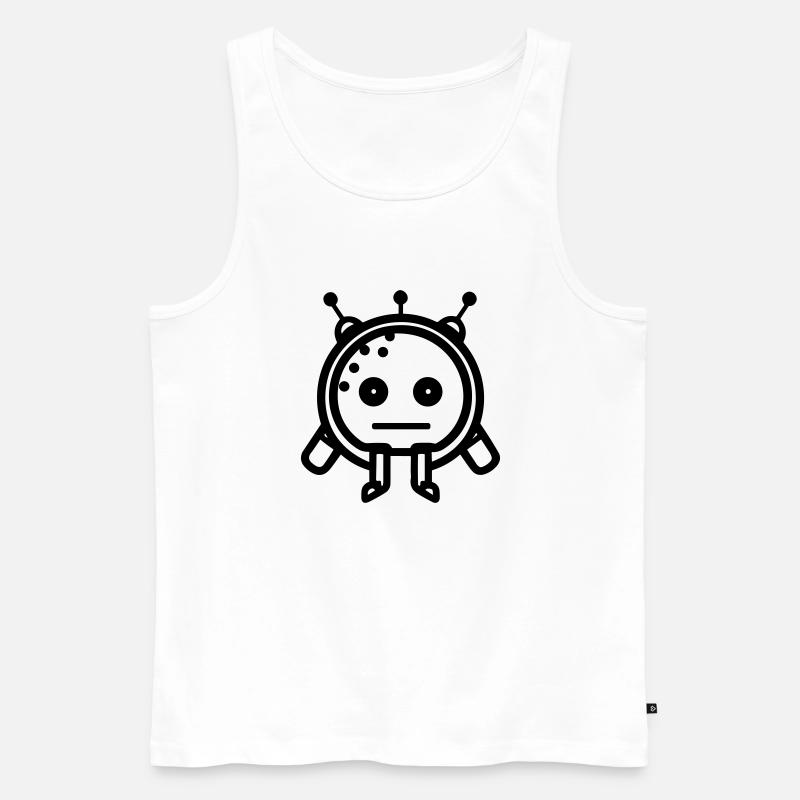 Kleiner Roboter - Männer Premium Bio Tank Top - Weiß