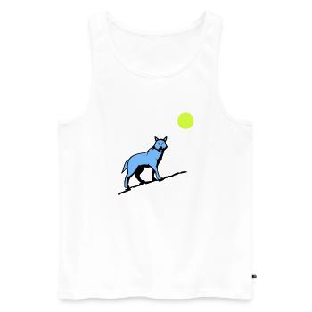Wolf Moon - Men's Premium Organic Tank Top - white - Front - AI Model Male 178 light (178cm)