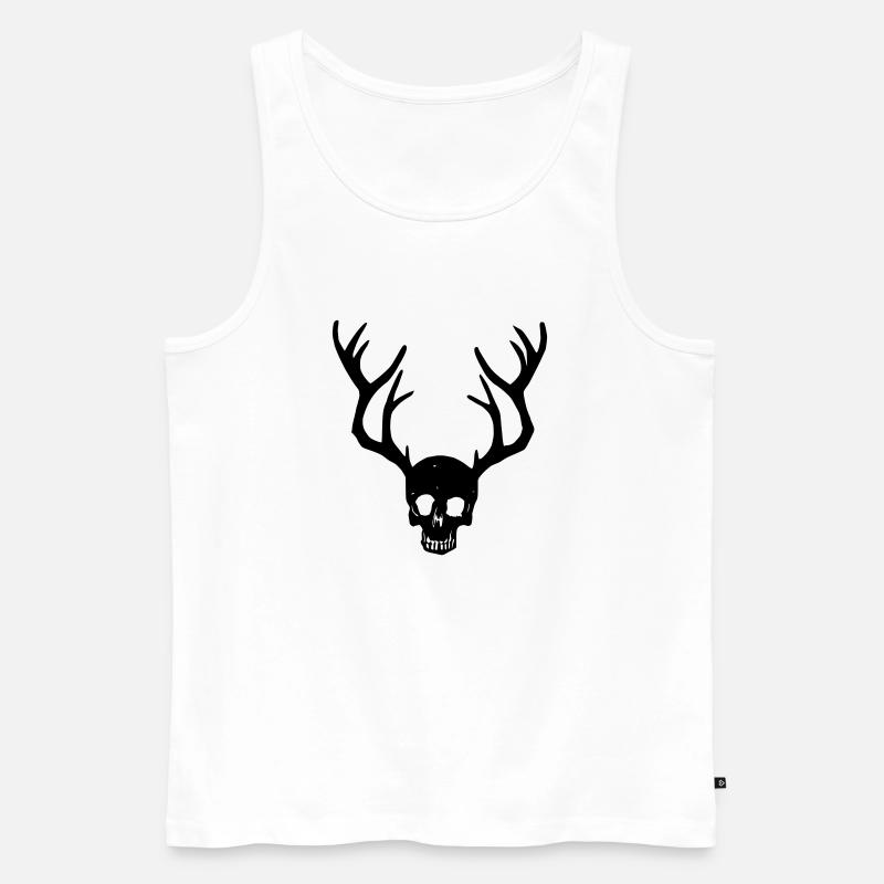 Geweih-Sake - Männer Premium Bio Tank Top - Weiß