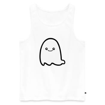 Ghost Comic - Men's Premium Organic Tank Top - white - Front - AI Model Male 178 light (178cm)