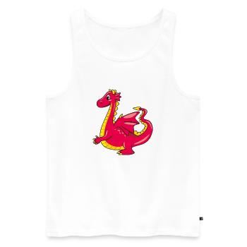 Cartoonish cute dragon - Men's Premium Organic Tank Top - white - Front - AI Model Male 178 light (178cm)